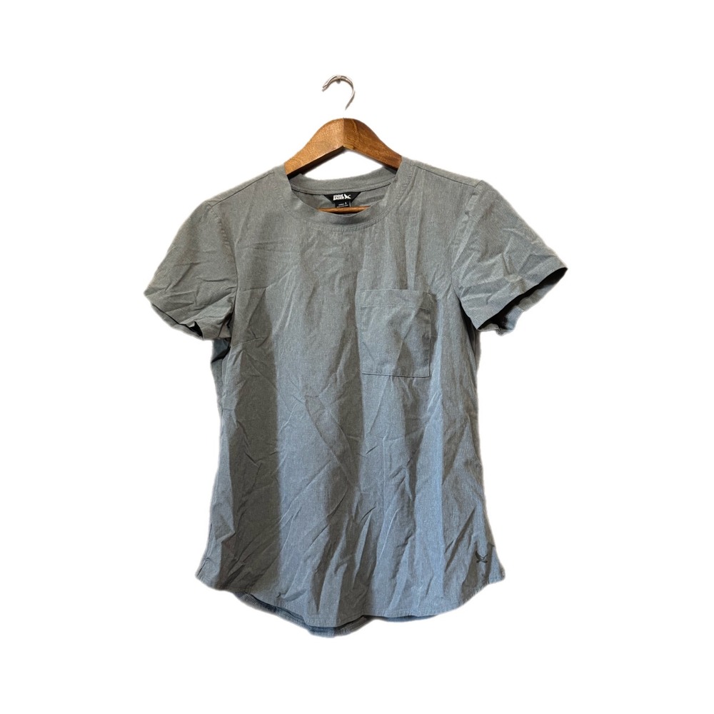 Eddie Bauer Pocket T-Shirt Womens Small Gray Excellent Short Sleeve Crew Neck